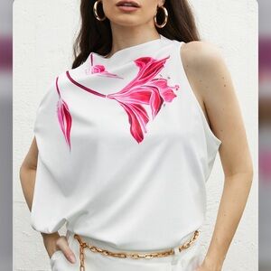 STYLEWE White Top with Pink Floral Design